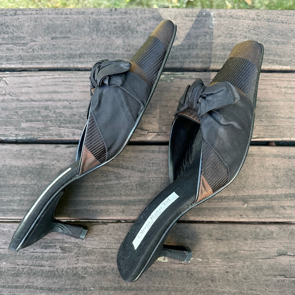 Olivia Rose Tal Brown and Black Mules size 9 - Picture 5 of 10